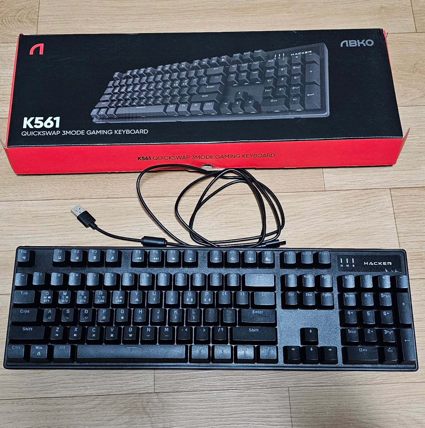앱코 K561 유무선 적축 기계식 키보드 풀배열 중고