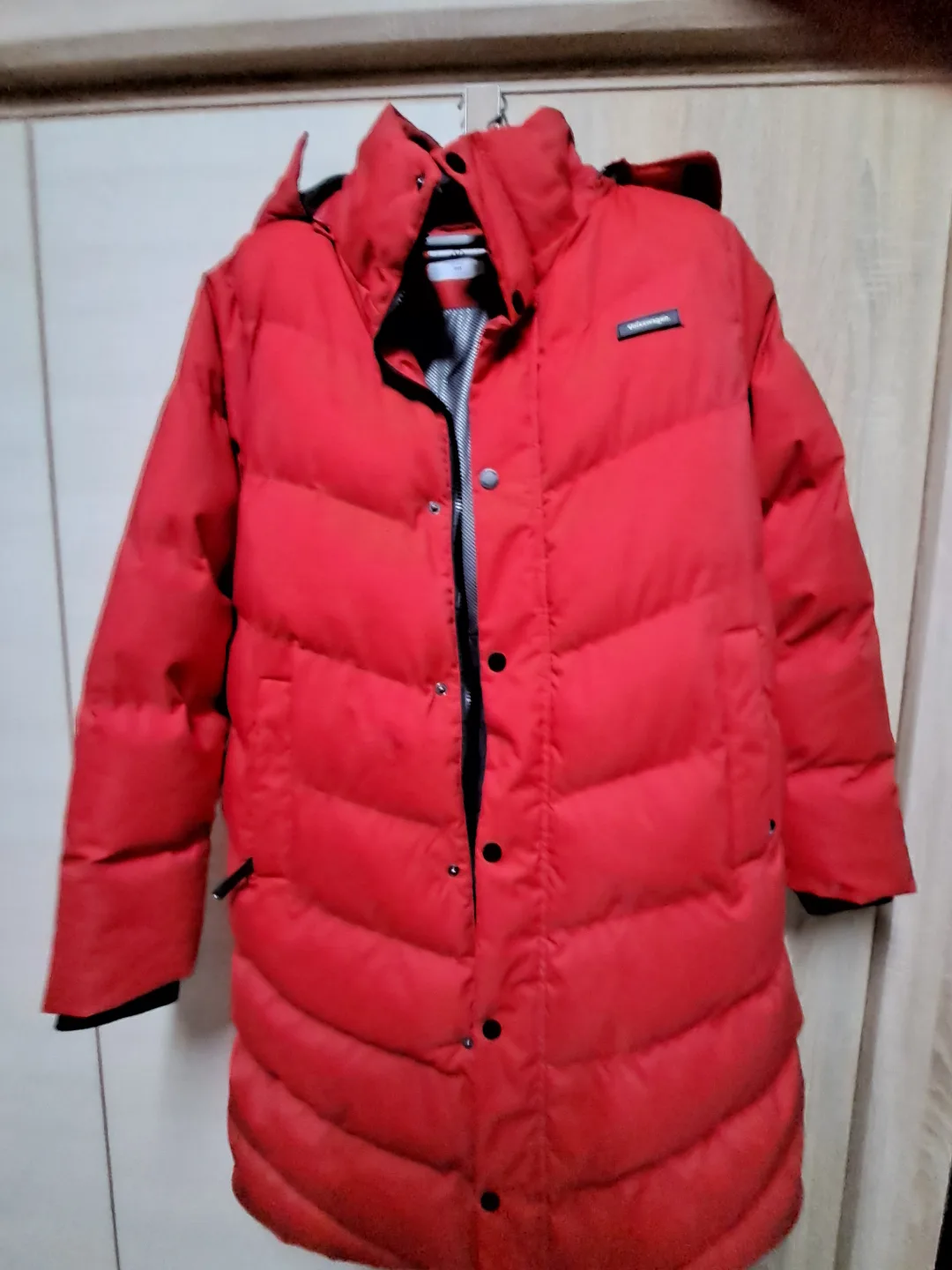 레드 롱 패딩 중고 90사이즈 처분
