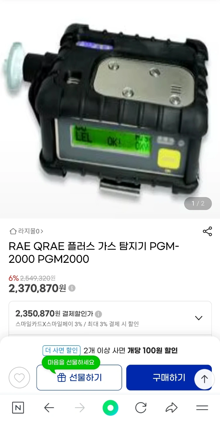 RAE 가스 탐지기 PGM-2000 | 디지털기기 | 당근 중고거래