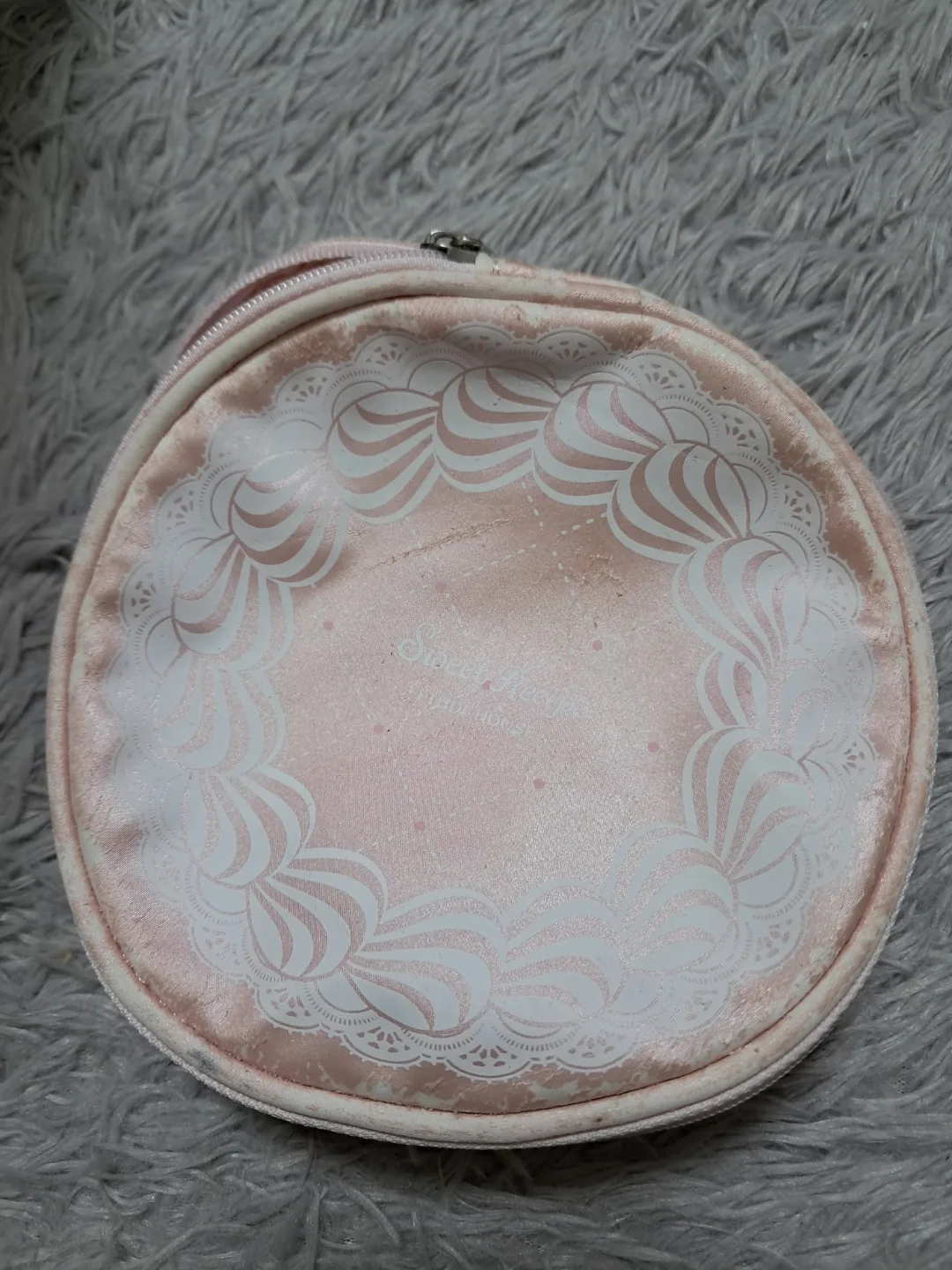 핑크색 원형 파우치 // 중고