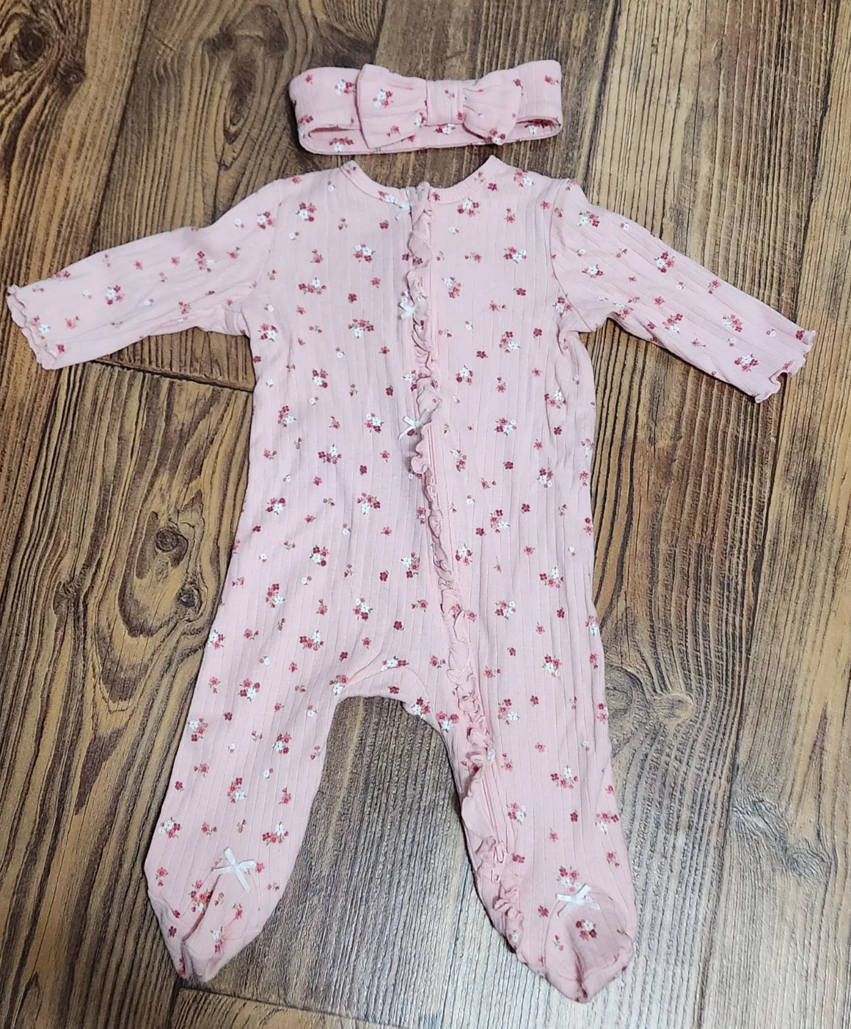 Little Me 롬퍼 + 헤어밴드 세트