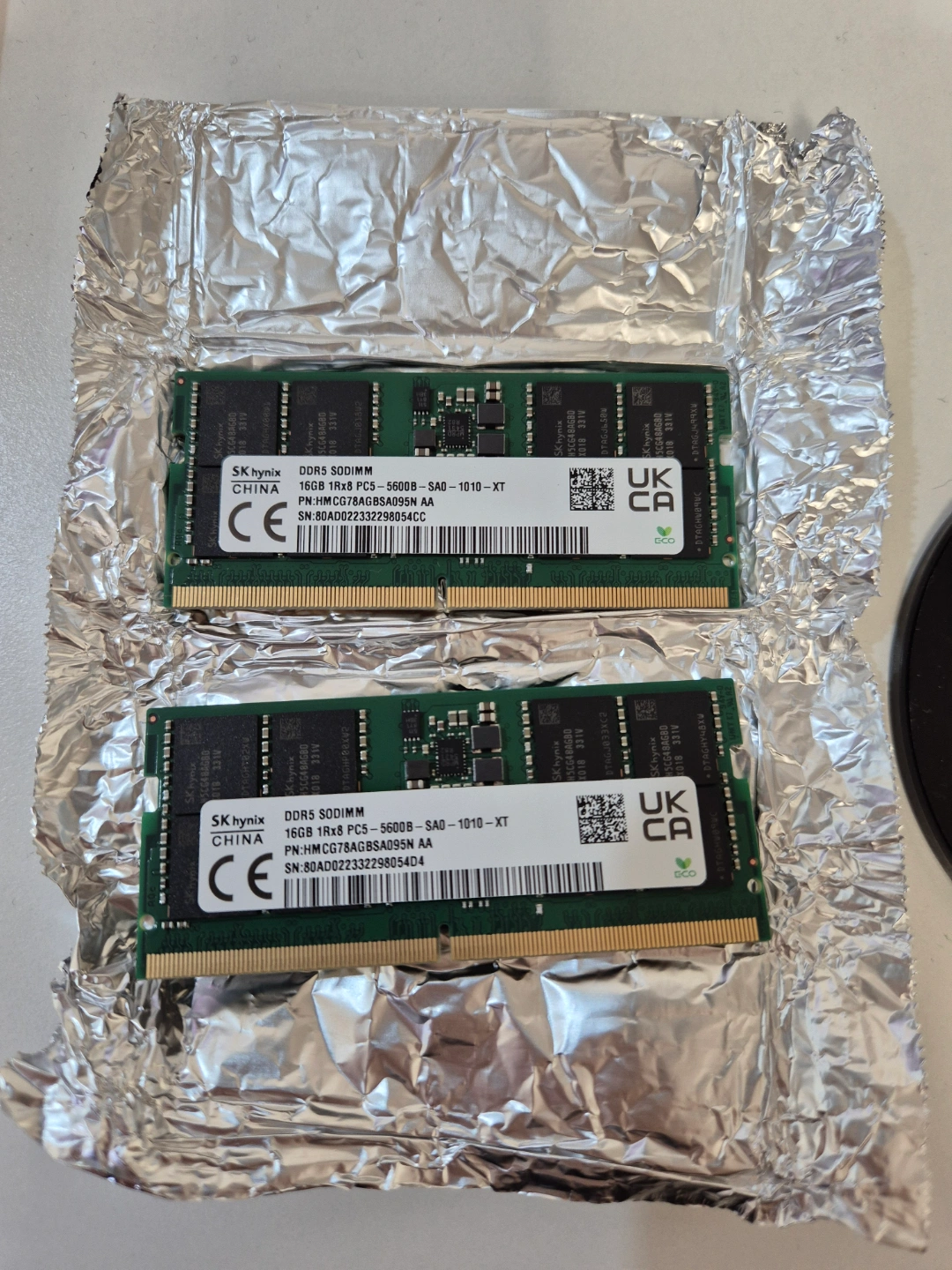 SK하이닉스 DDR5 16GB 램 2개 일괄 노트북용 미사용