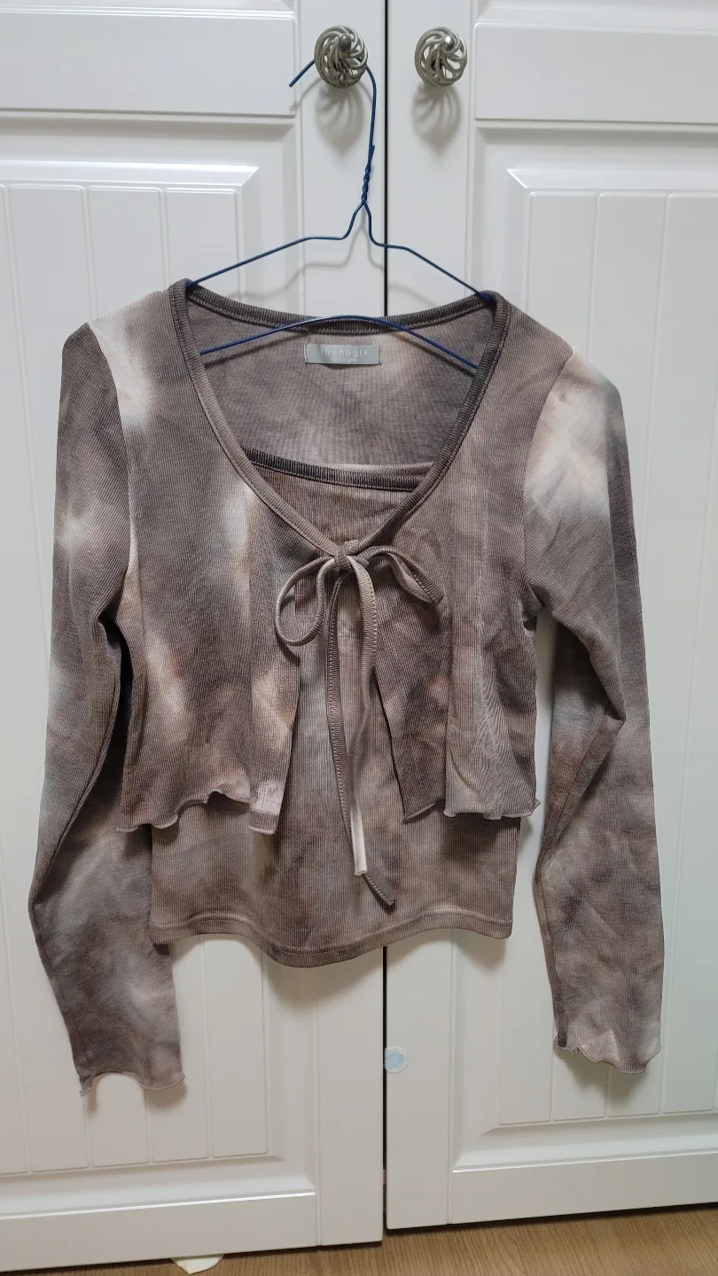 타이다이 크롭 가디건 세트 새상품