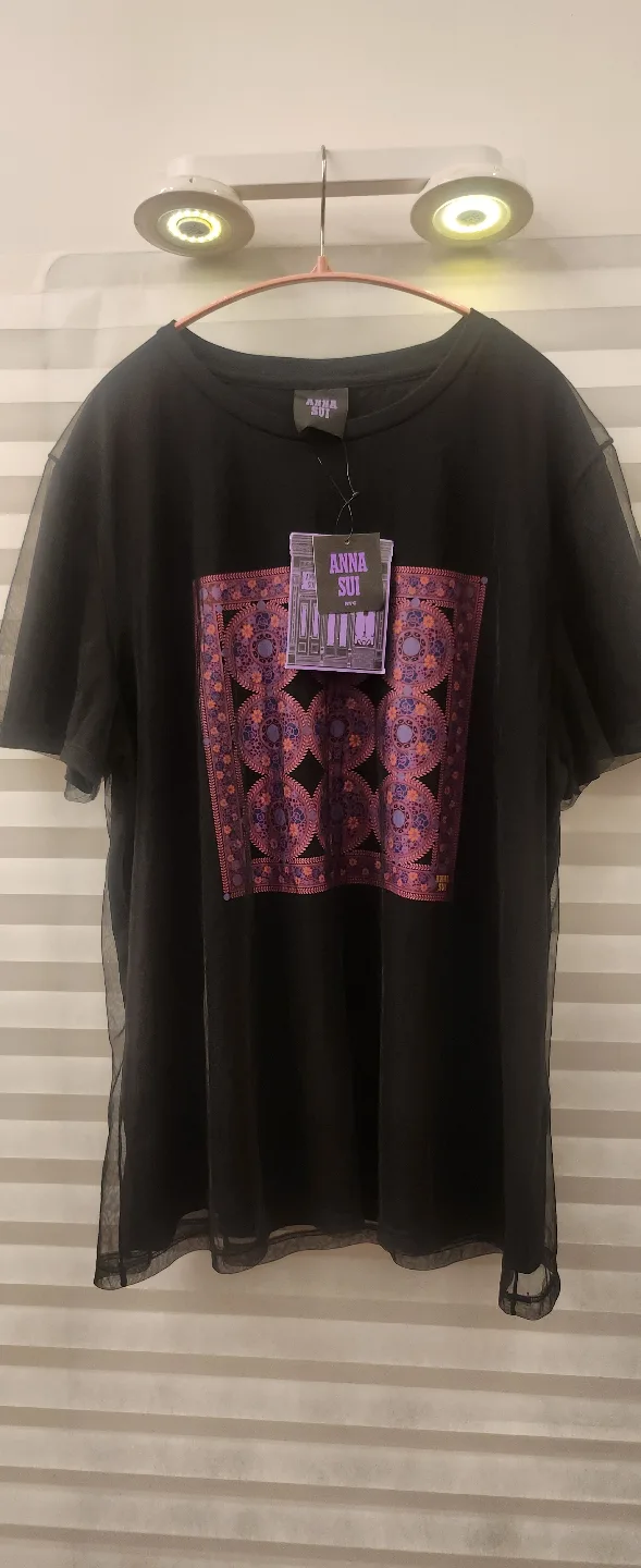 안나수이 블랙 시스루 티셔츠 100 새상품