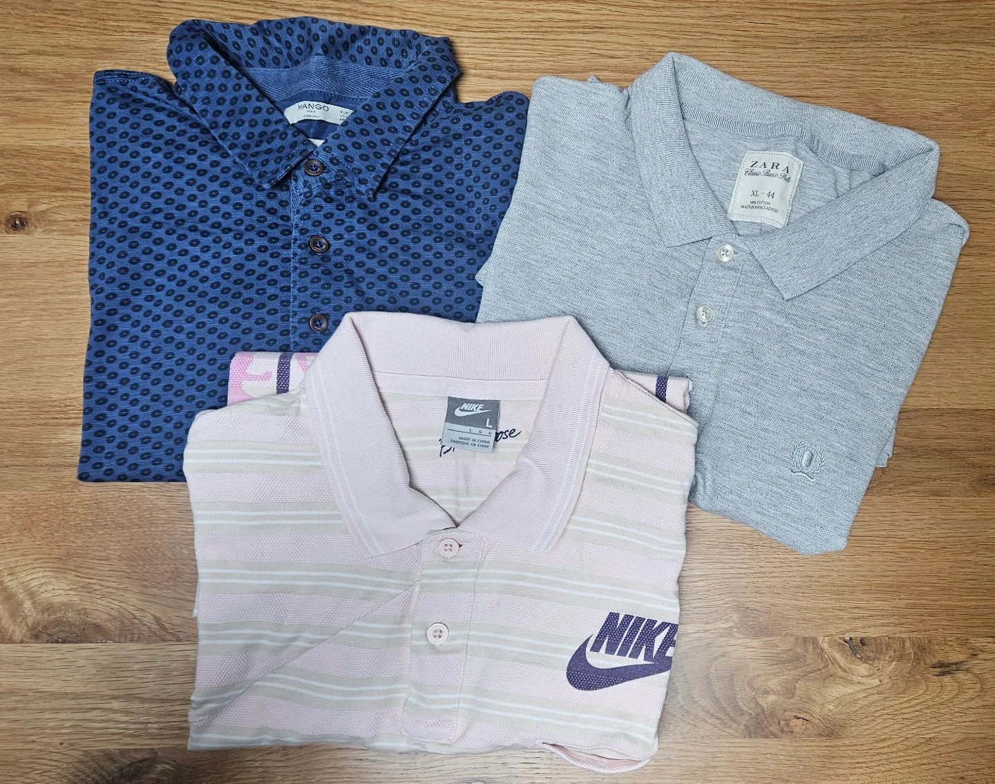 남성용 폴라반팔티 3벌