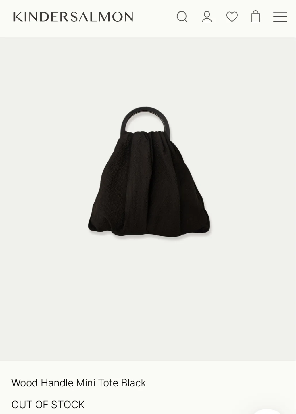 킨더살몬 우드 핸들 미니 토트 블랙 새상품