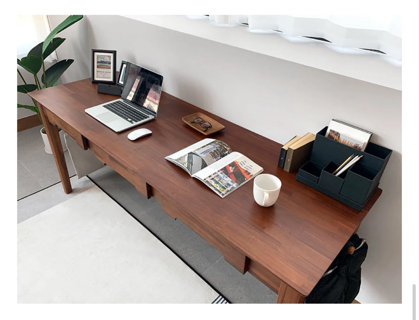 (중고)로포텐 3인용 아카시아 원목 책상 팔아요~