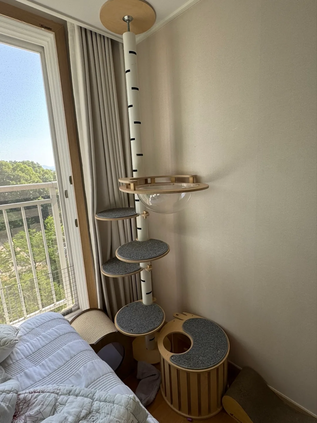 캣돌 캣폴 C SET (발판4+투명해먹+하우스)