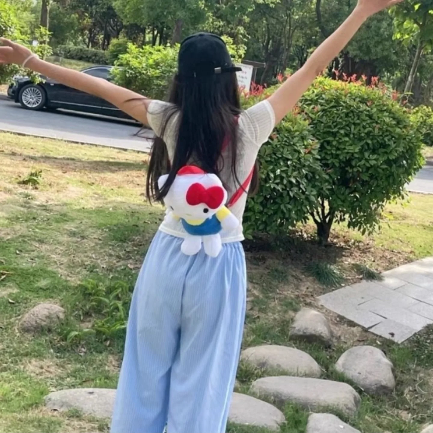 키티 인형 가방