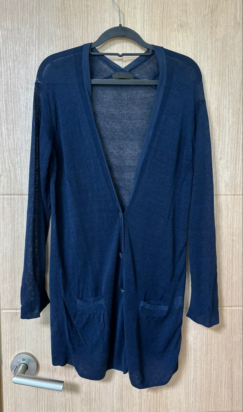 MINE 마인 네이비 롱 가디건