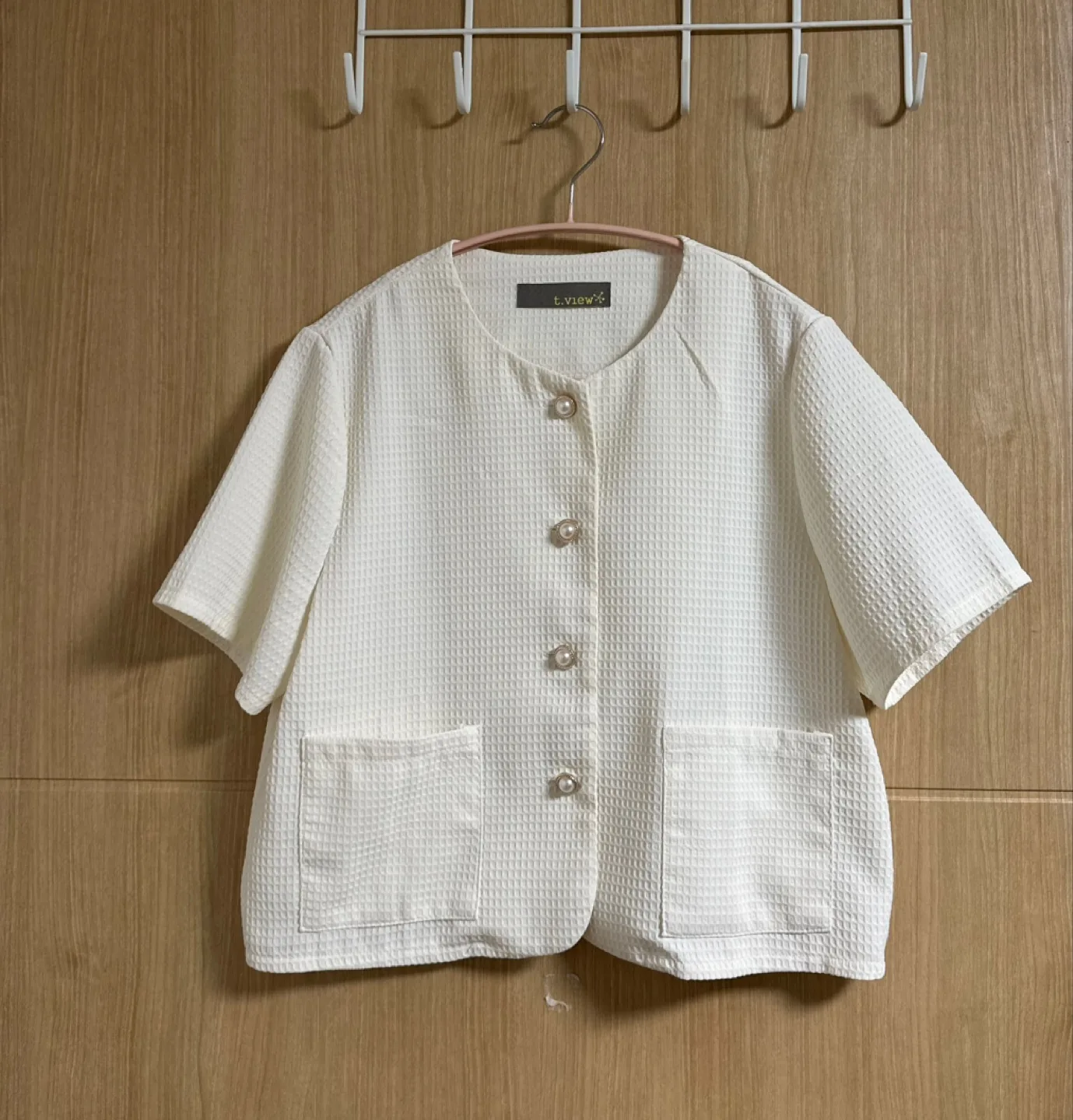 새제품/T.view 화이트 숏 자켓