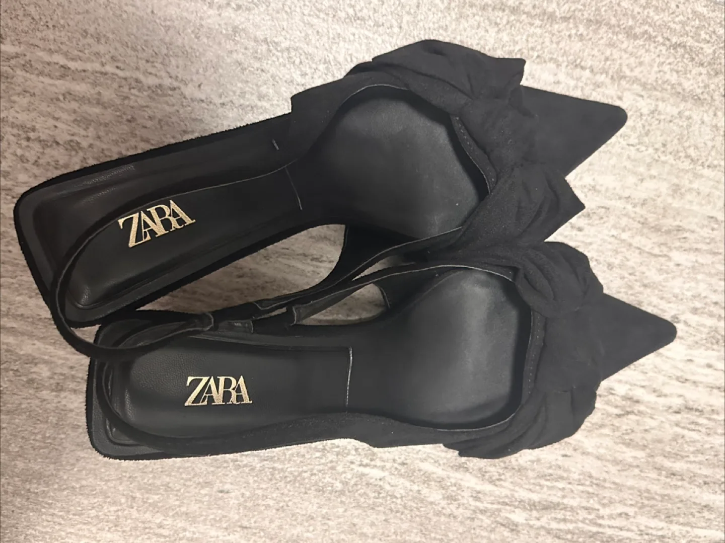 자라 블랙 리본힐 슬링백👠 / 240 중고