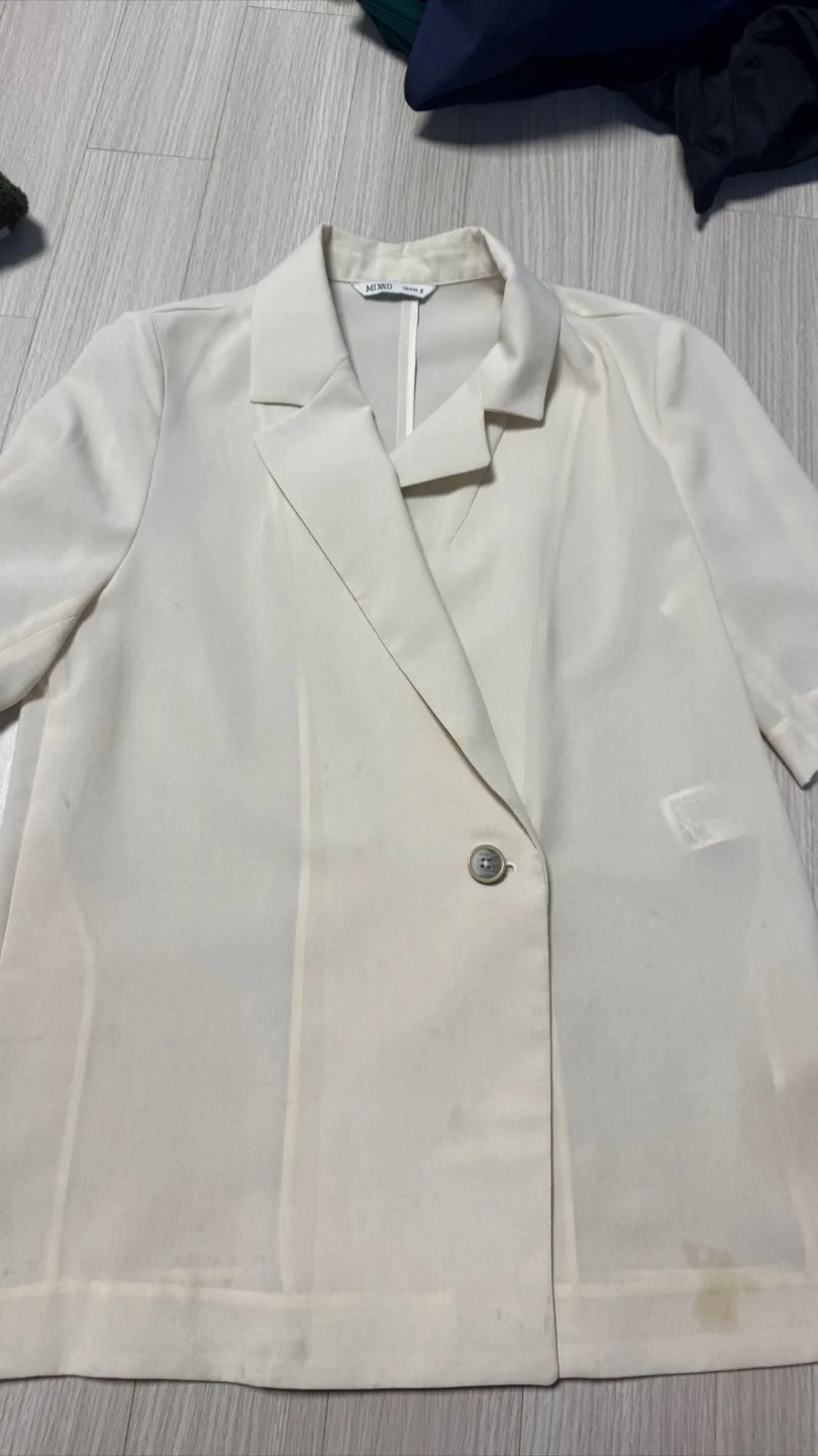 믹쏘 아이보리 반팔 블레이저 S