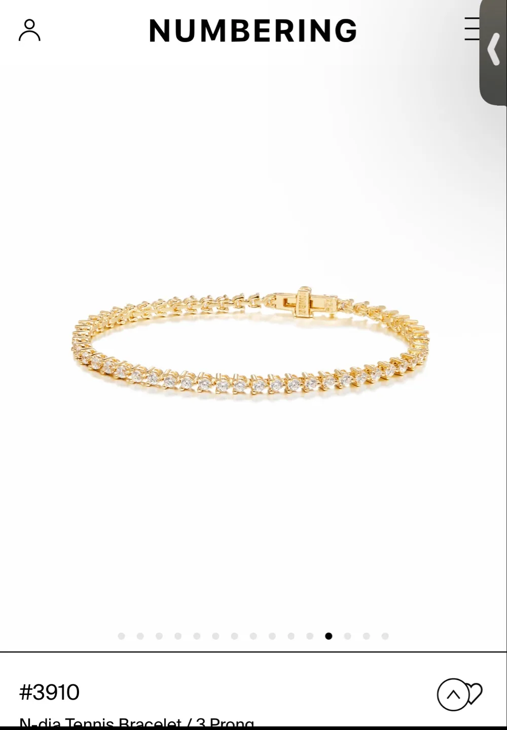 넘버링 테니스팔찌 골드