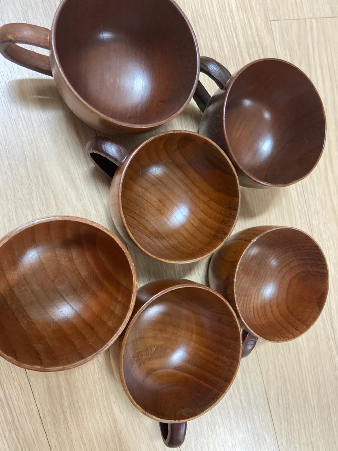 우드 찻잔 6개 일괄