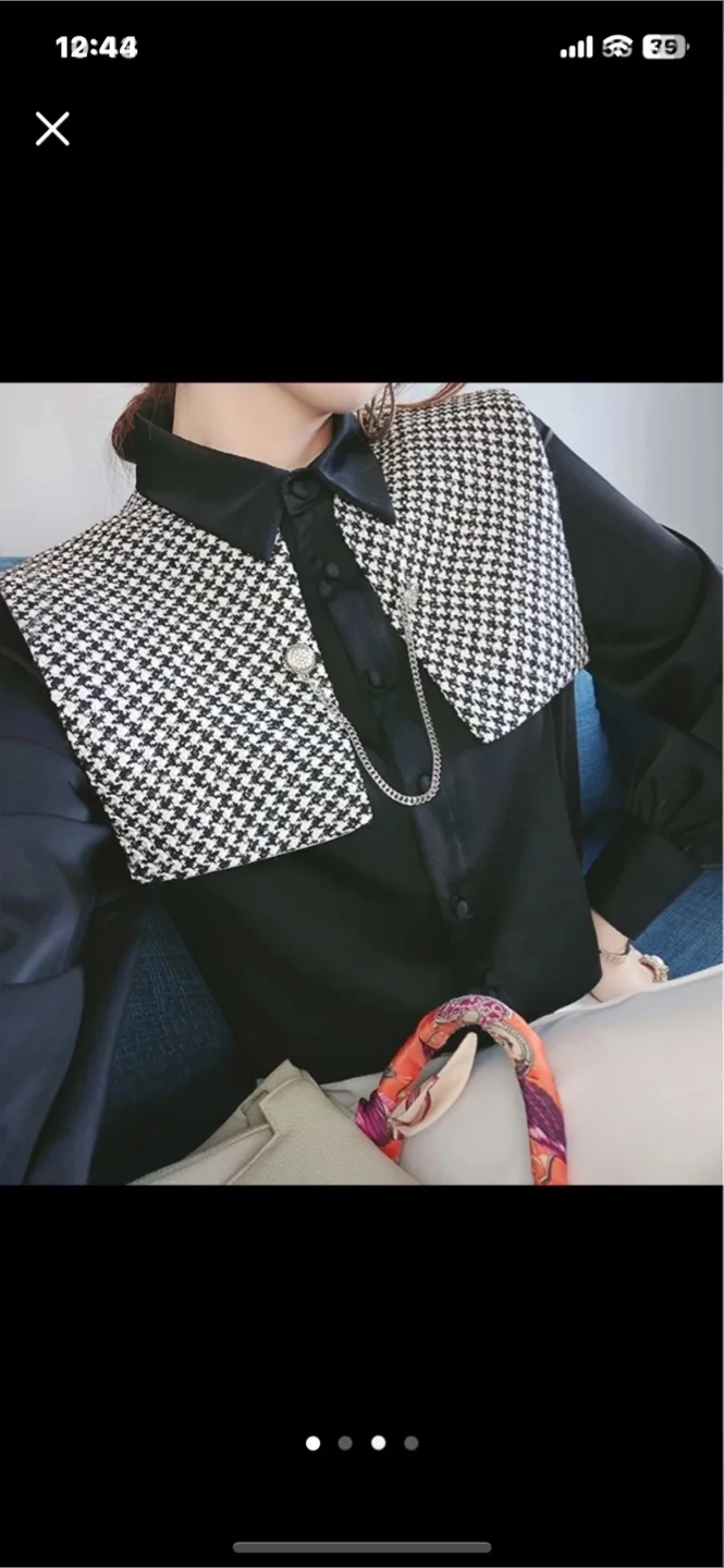 엘레강스/하운드투스 블랙 블라우스