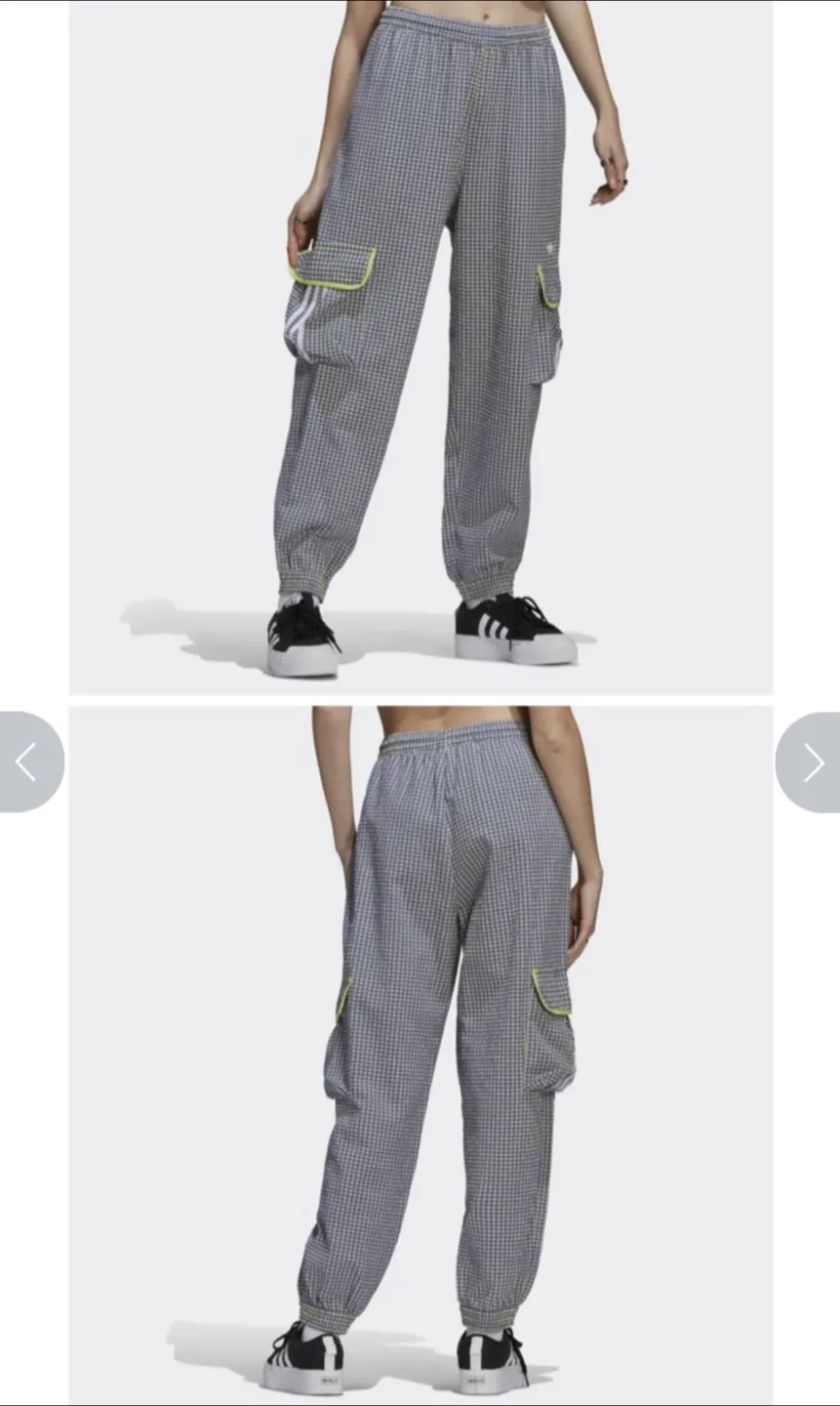 아디다스 깅엄 체크 카고바지 OT