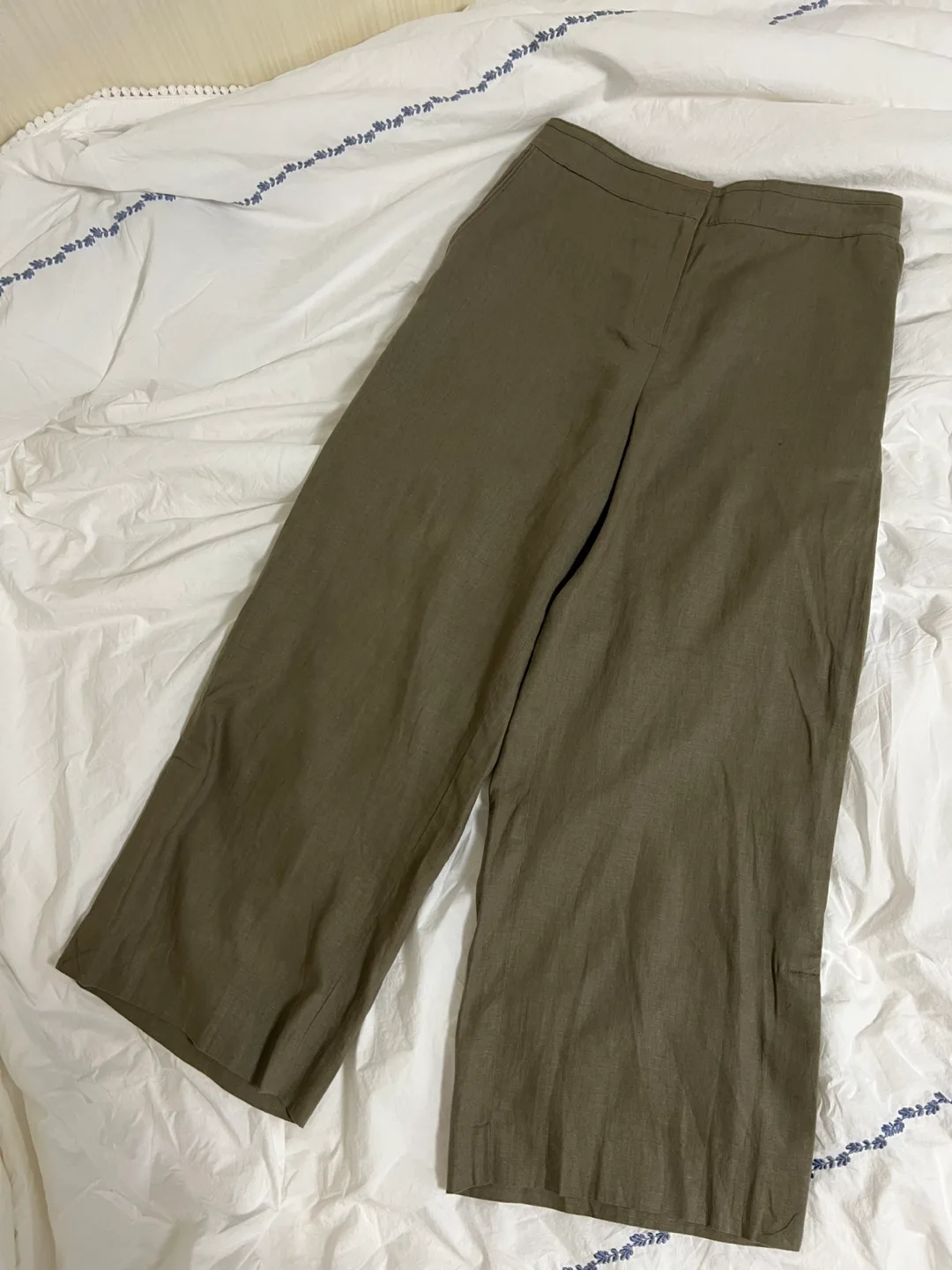 (새상품) 린넨 사이드 슬릿 와이드 팬츠 (70사이즈)