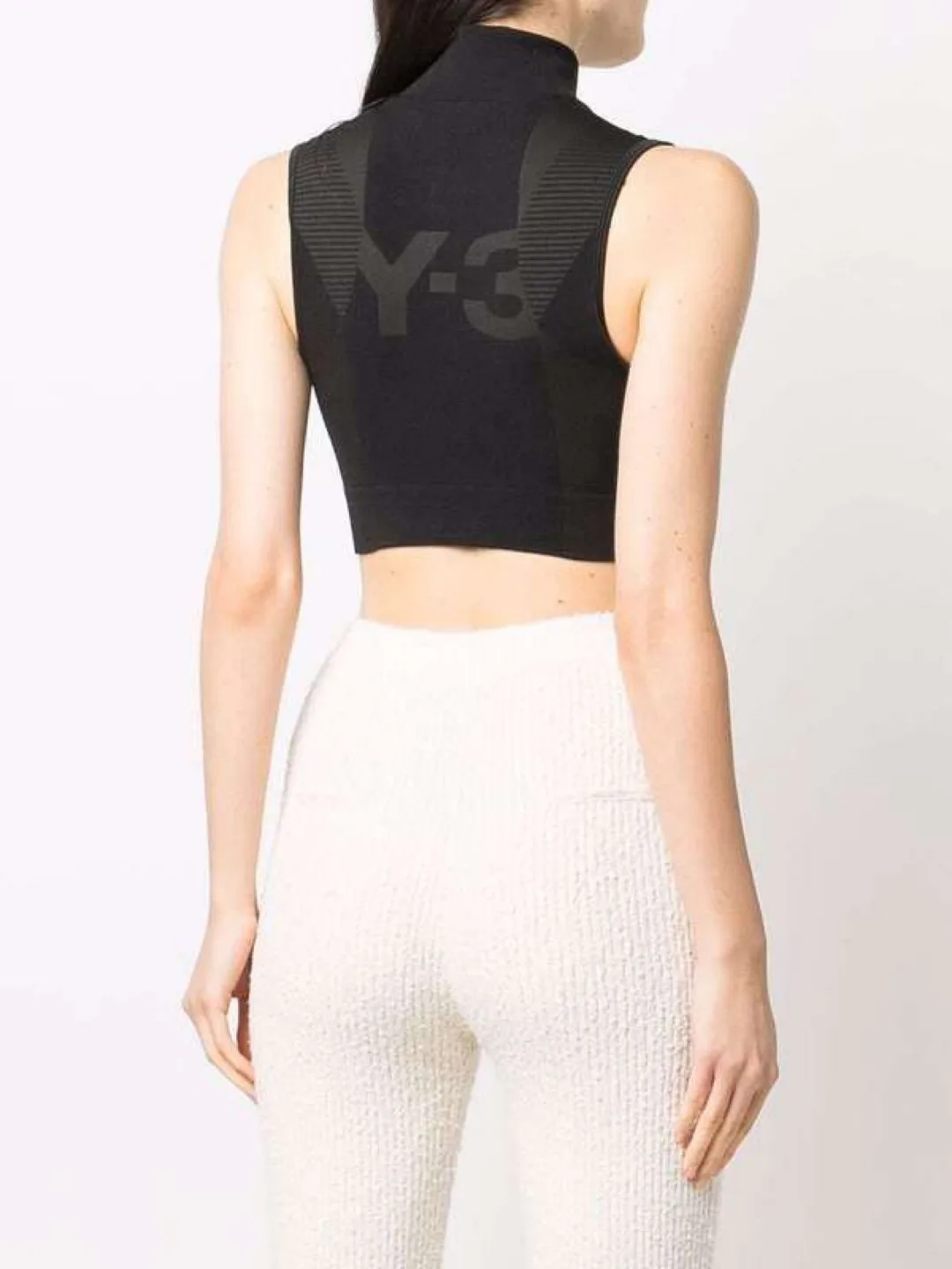 Y-3 블랙 크롭탑