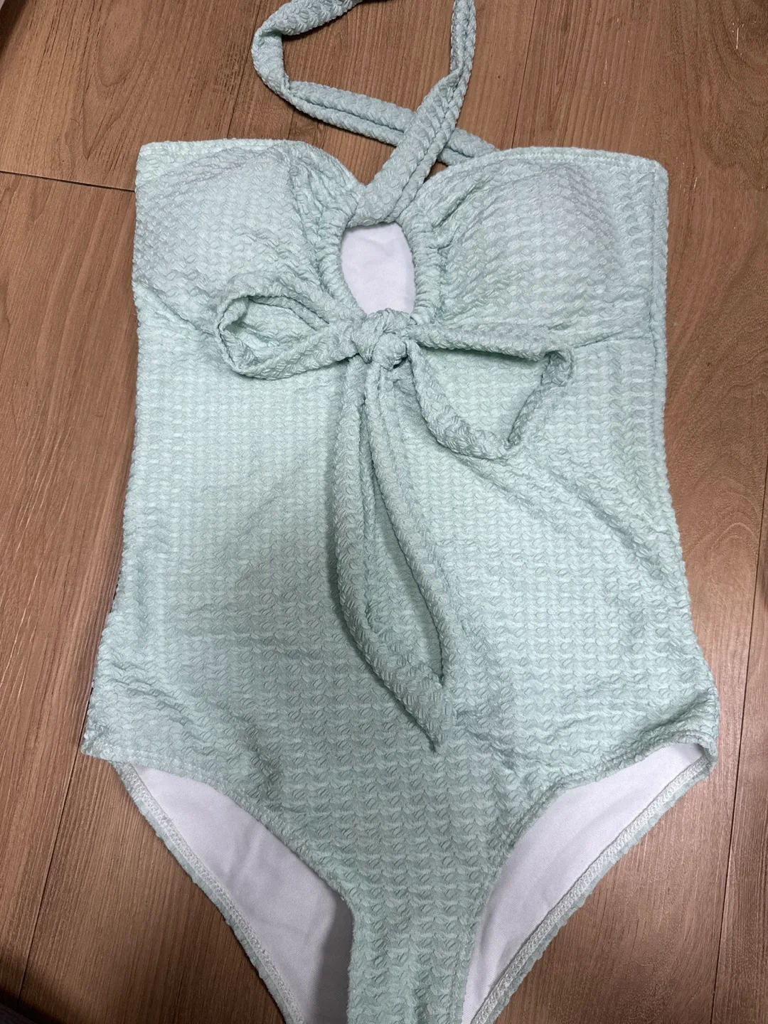 민트색 모노키니 팝니당 (1회착용)