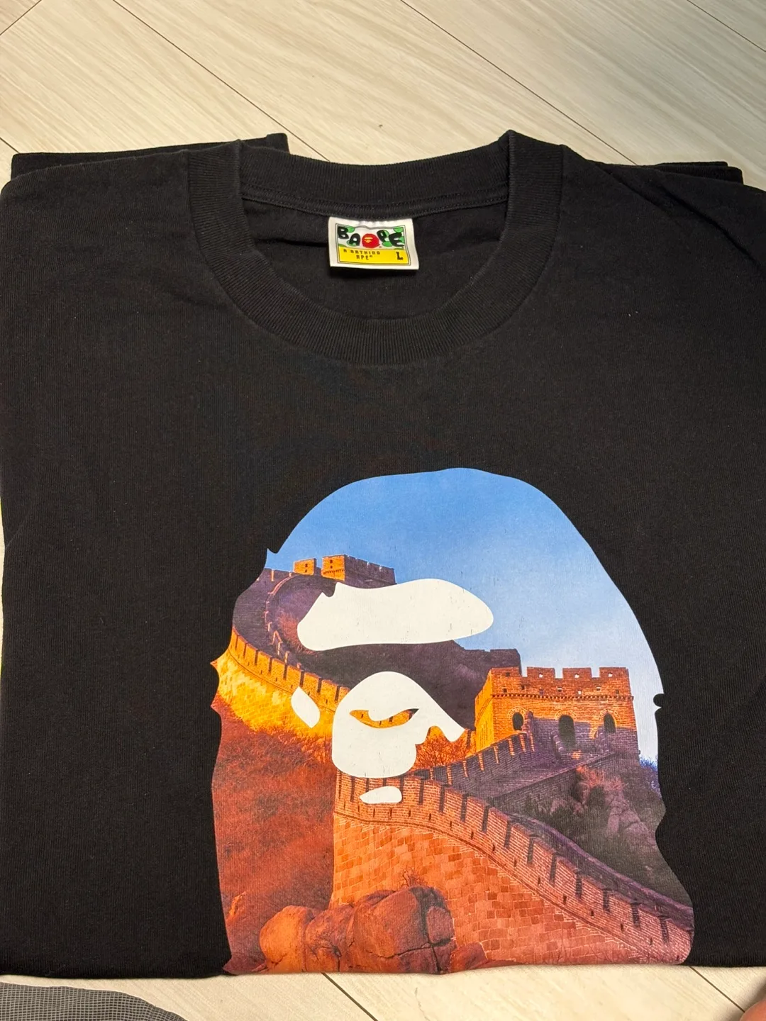 베이프 검정 티셔츠 L