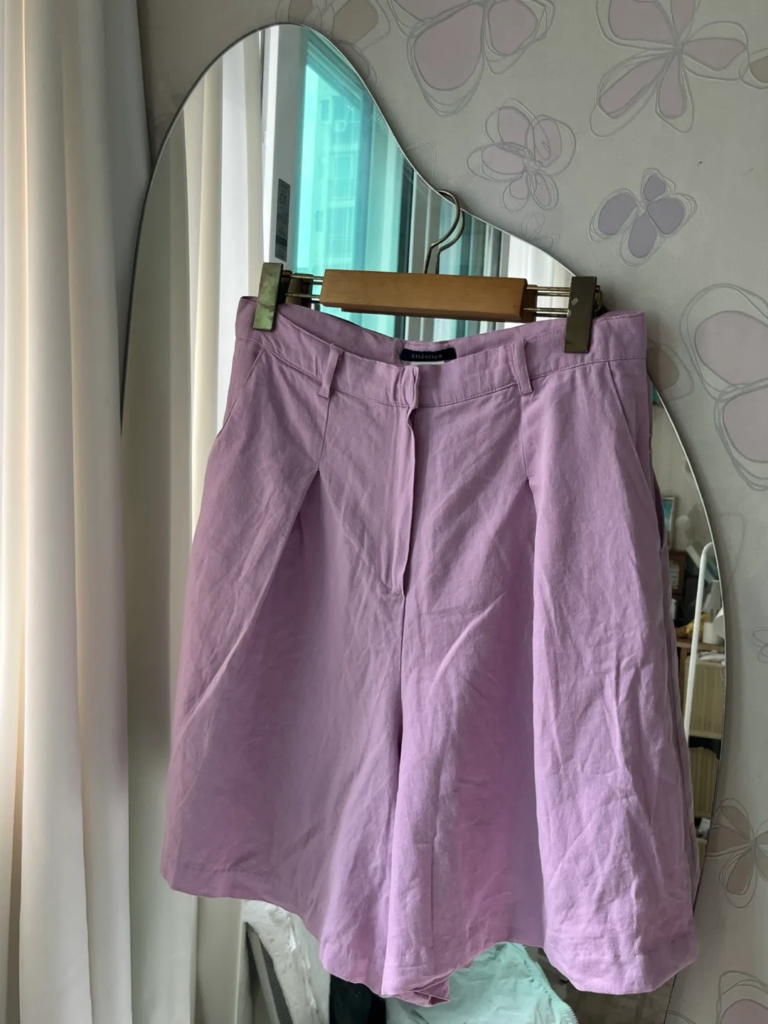 시원한 린넨 반바지 연보라