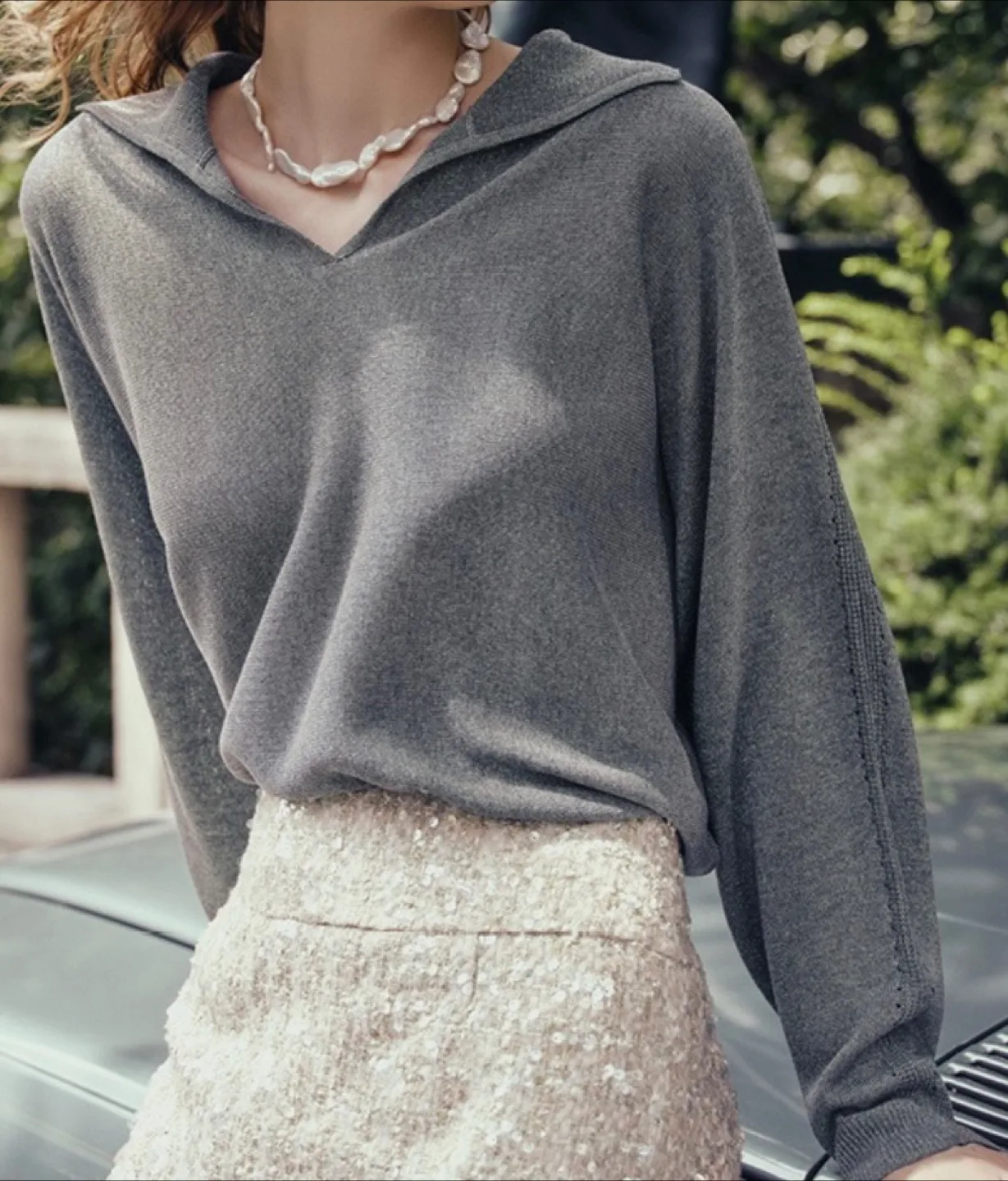 새제품/칼 라거펠트 루즈핏 니트