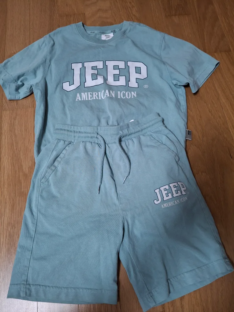 지프 반팔티 반바지 세트 민트 130