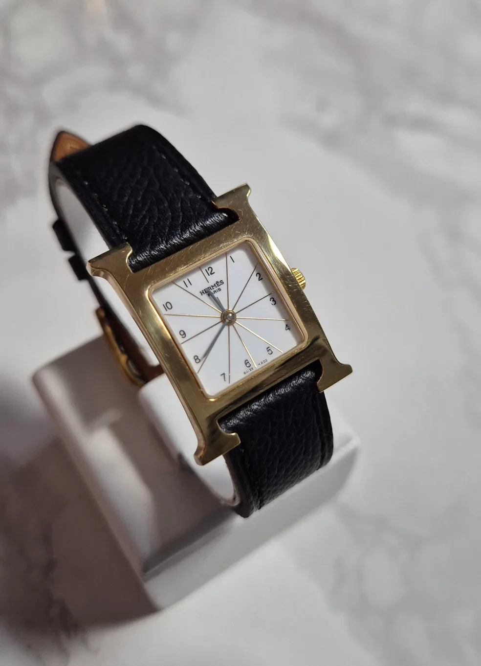 에르메스 H아워 금장시계