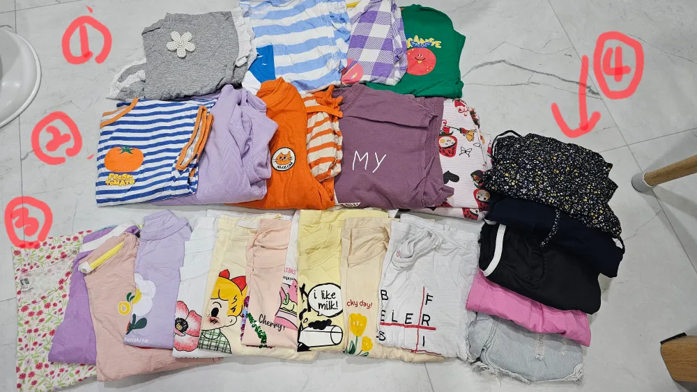 여아 반팔 상하복 세트