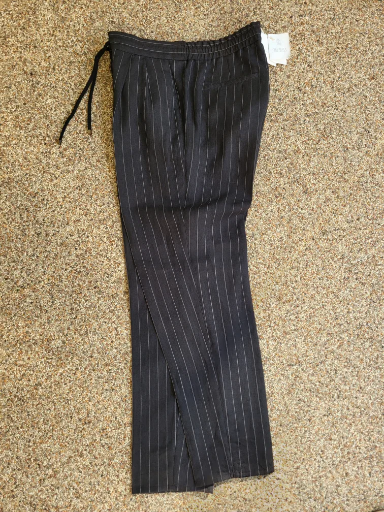 브루넬로 쿠치넬리 스트라이프 린넨(리넨) 밴딩 스트링 팬츠 바지 48 사이즈