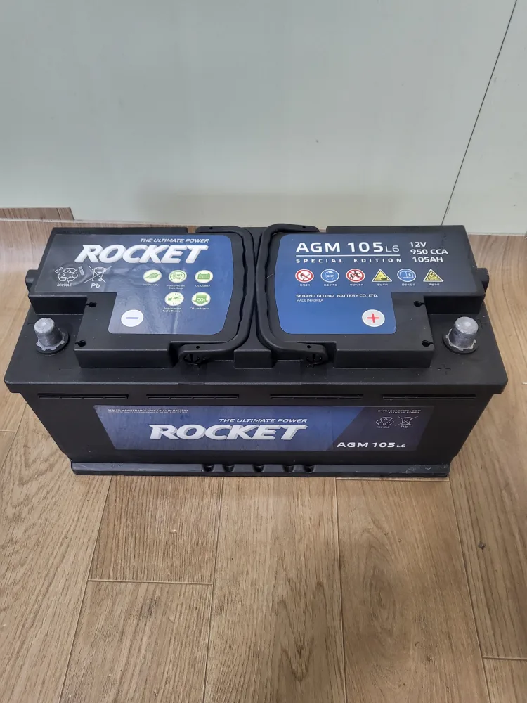 로케트 AGM 105L6 배터리 중고 상태좋음