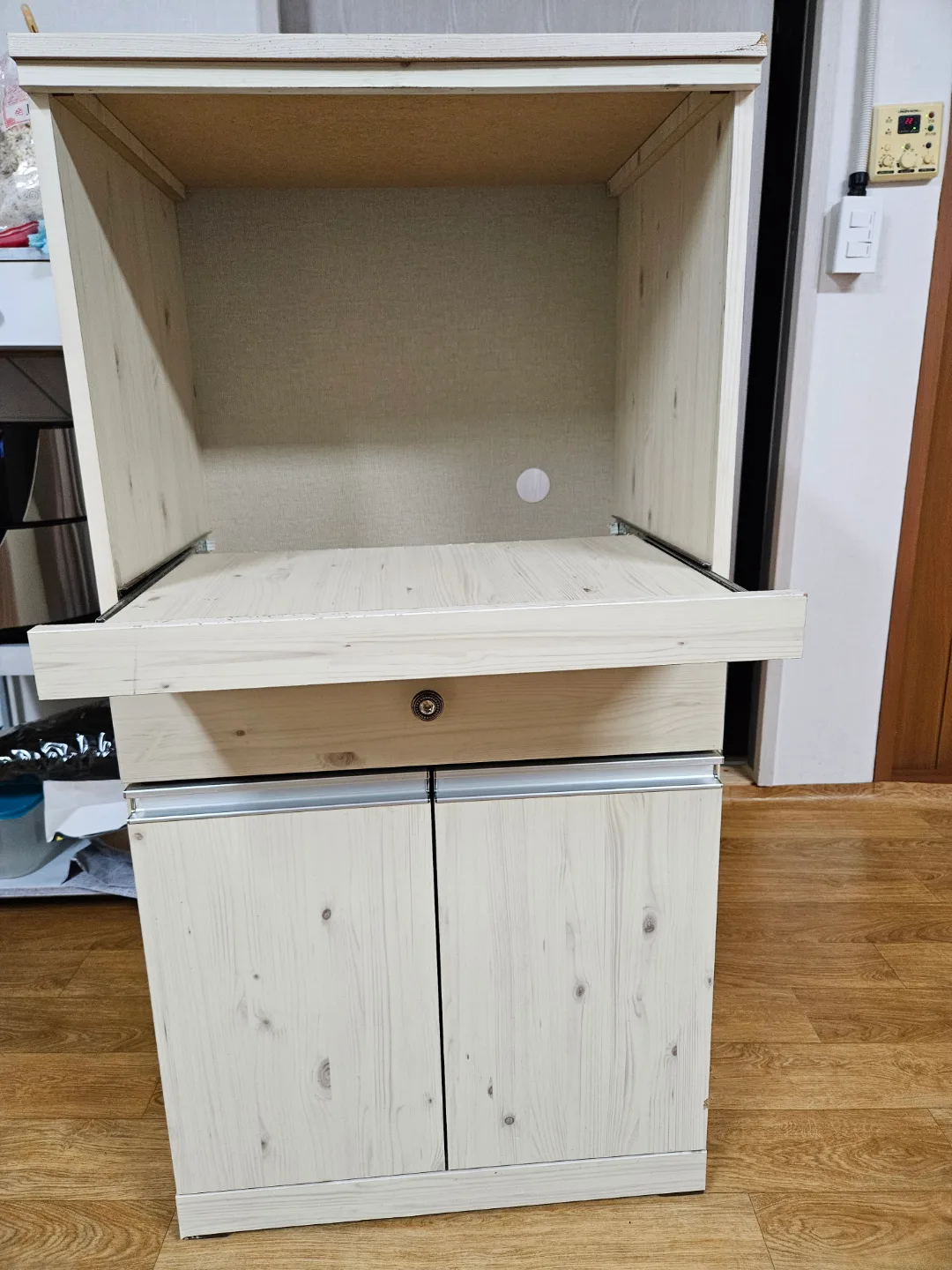 원목 수납장(전자렌지,밥솥)