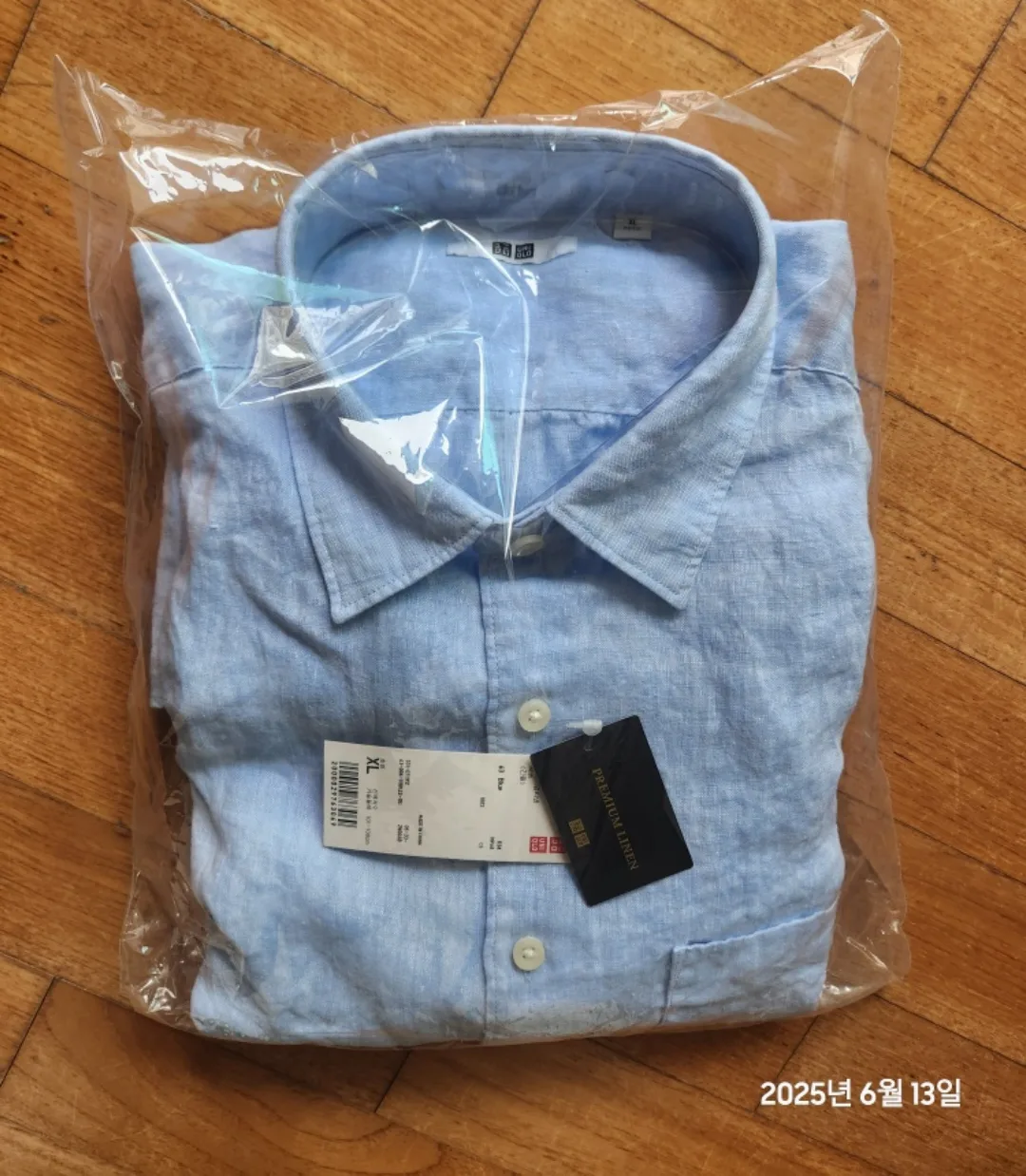 유니클로 프리미엄 린넨 긴팔셔츠 XL (택 새상품)
