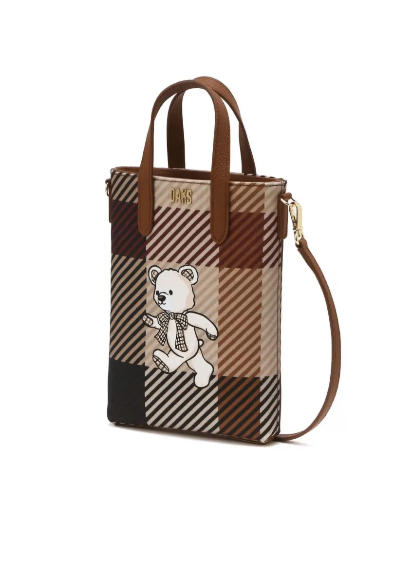 브라운 닥스 베어 하우스체크 미니크로스백 가방