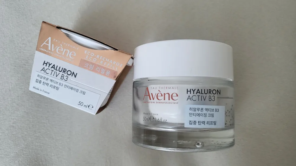 아벤느 히알루론 B3 탄력크림(중고)+ 리필 50ml (새상품)