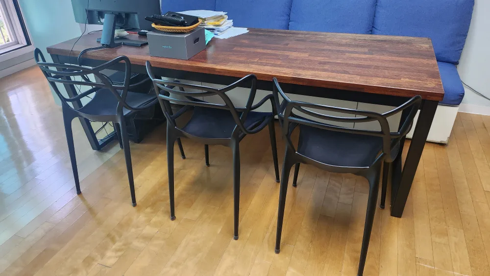 멀바우 원목 테이블+의자 3개