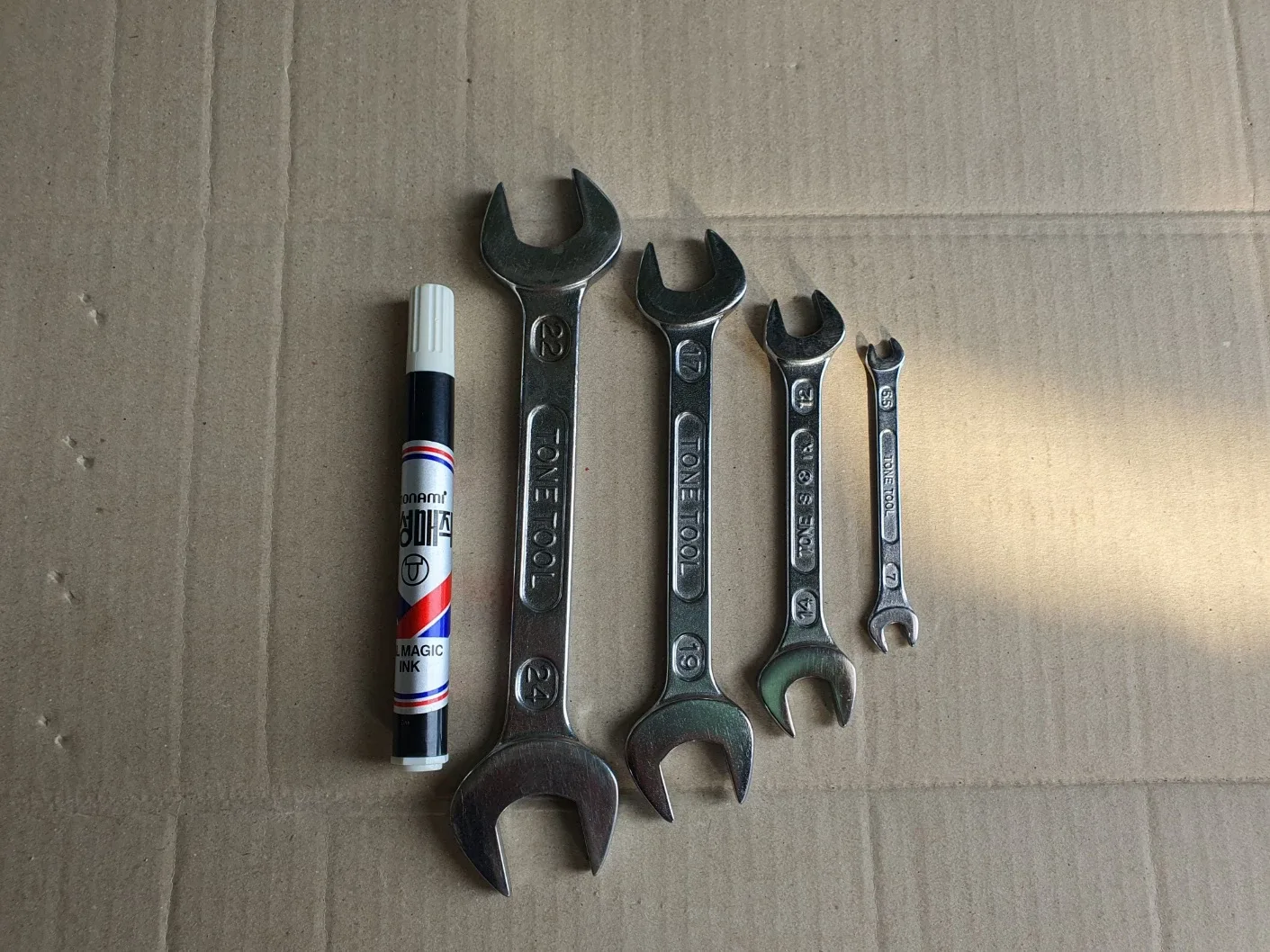 made in japan TONE TOOL 일제 양구스패너 4종 깔끔한 중고 현장 수공구