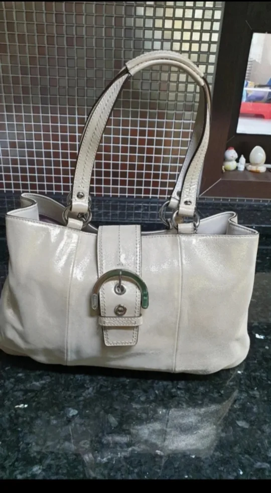 정품 코치 아이보리 토트백