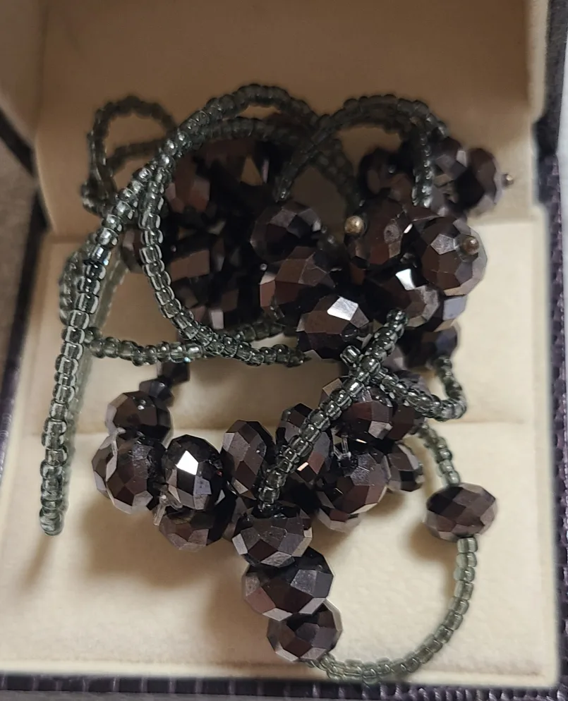 크리스탈 비즈 목걸이  중고