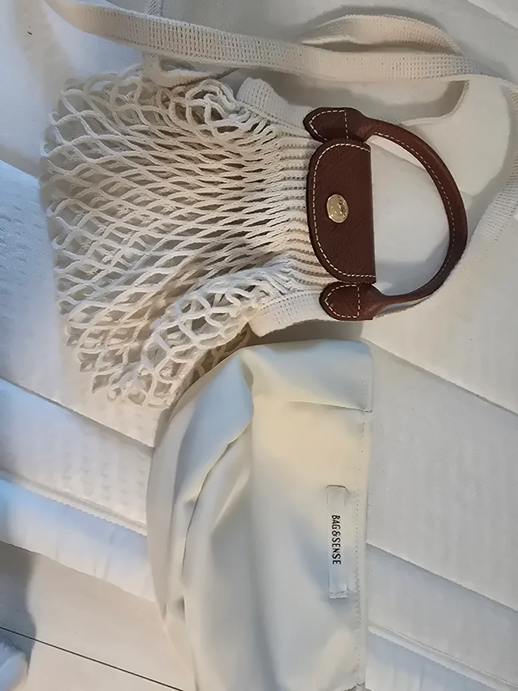 롱샴 르 플리아쥬 네트백 아이보리