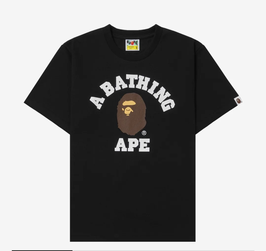 [새상품] 3XL 베이프 컬리지 티셔츠 블랙