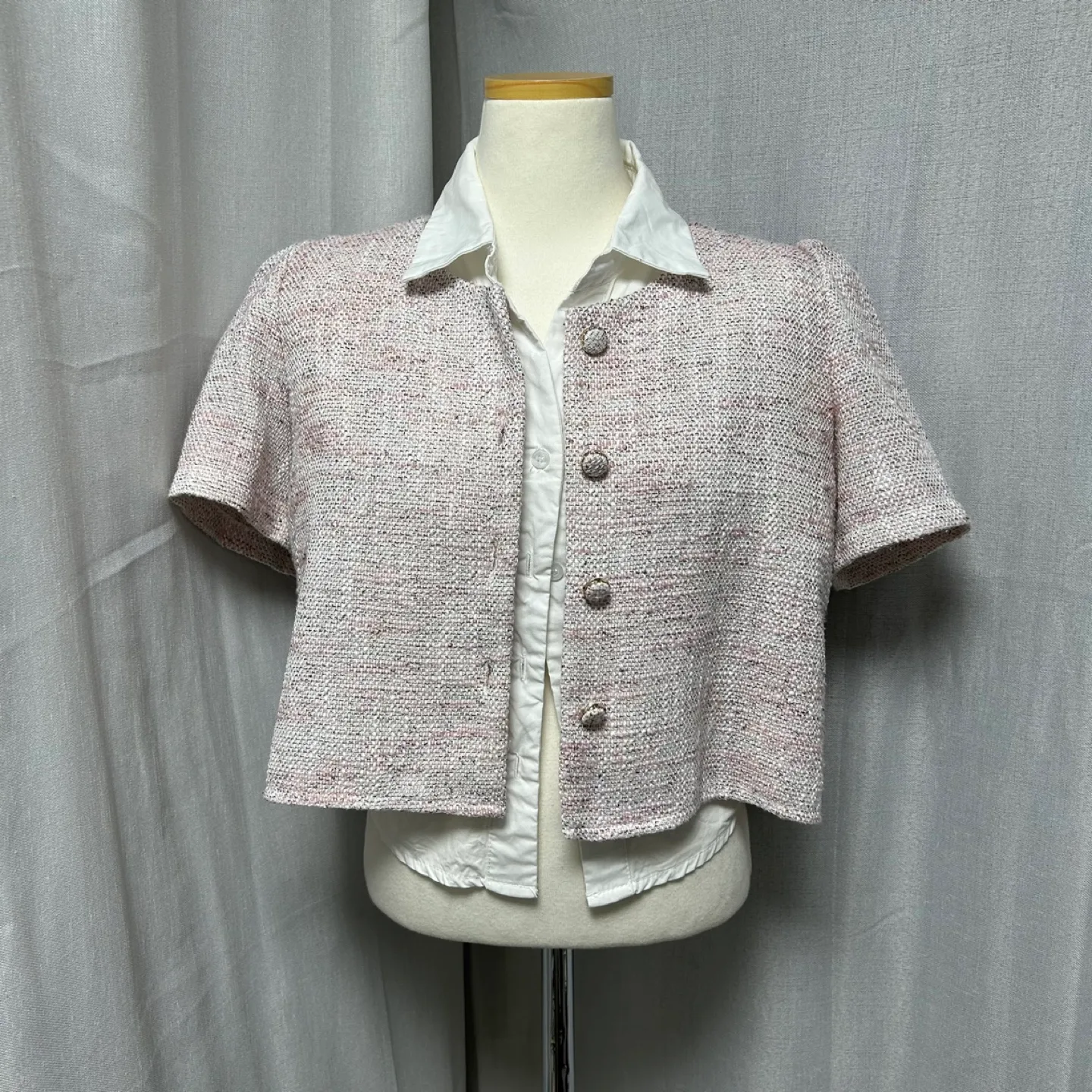 핑크 트위드자켓