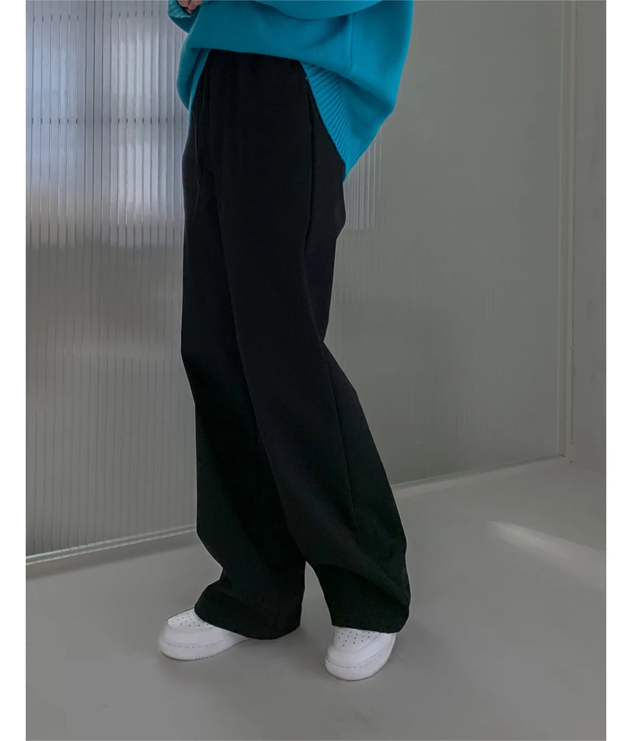 [미착용] 허리 전체 밴딩+ 탄탄한 코튼소재 편한 와이드 밴딩팬츠