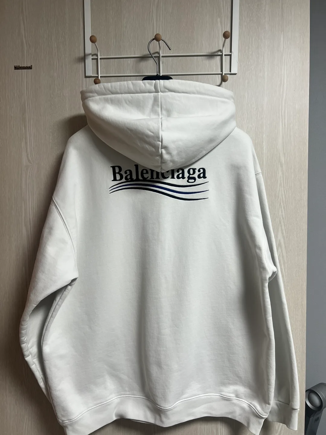 [극미중고,정품] 22SS 발렌시아가 웨이브로고 자수 후드