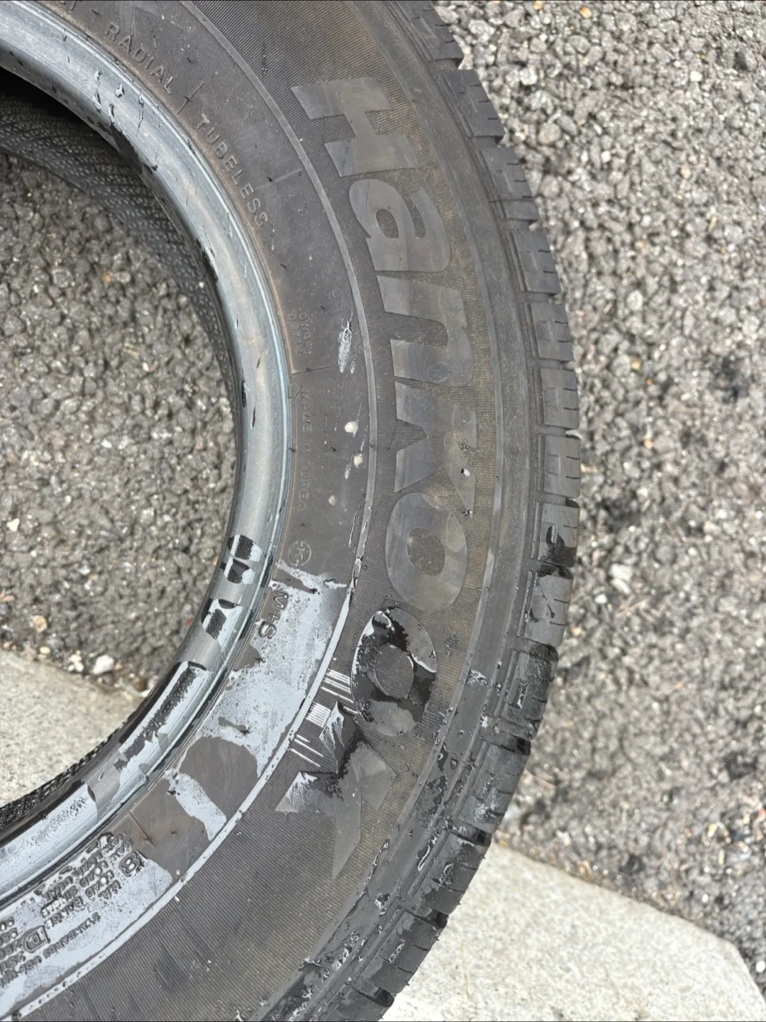 봉고3 한국타이어 195R15 겨울용 타이어 중고2본