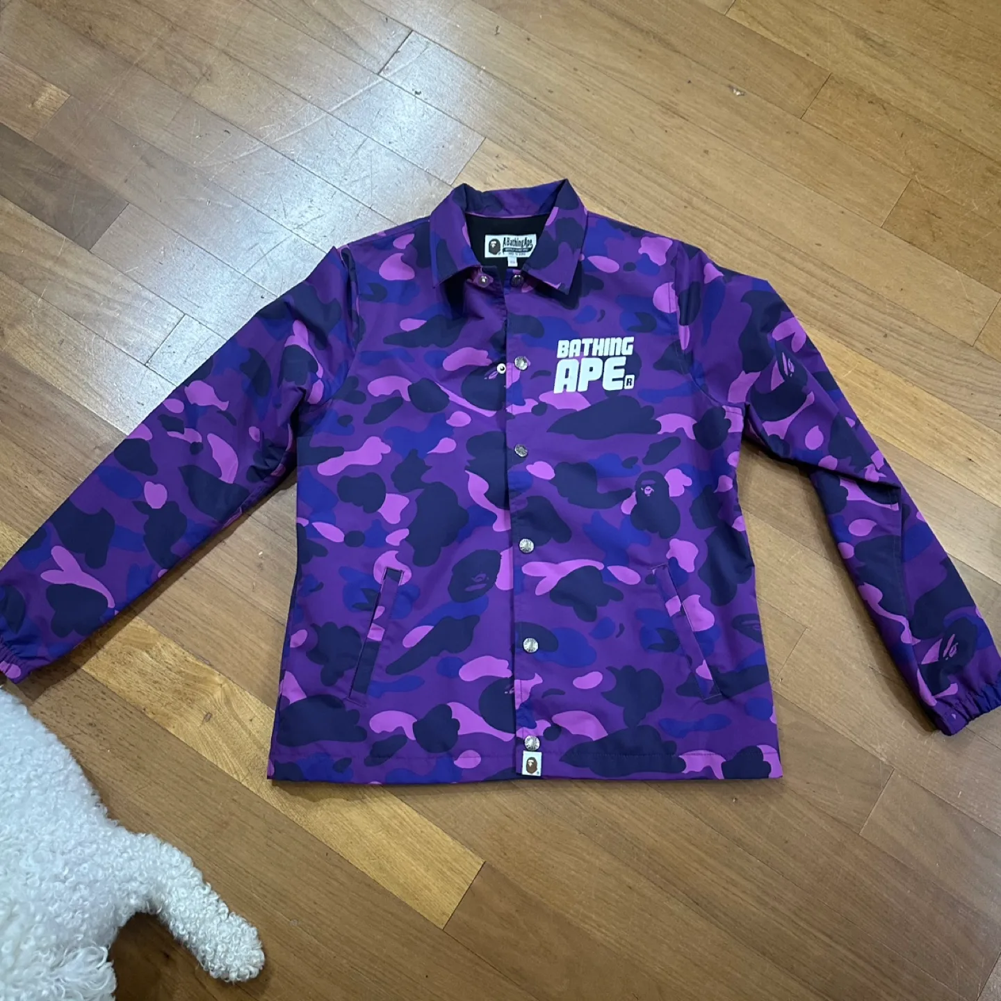베이프 퍼플 카모 코치 자켓 사이즈 xs