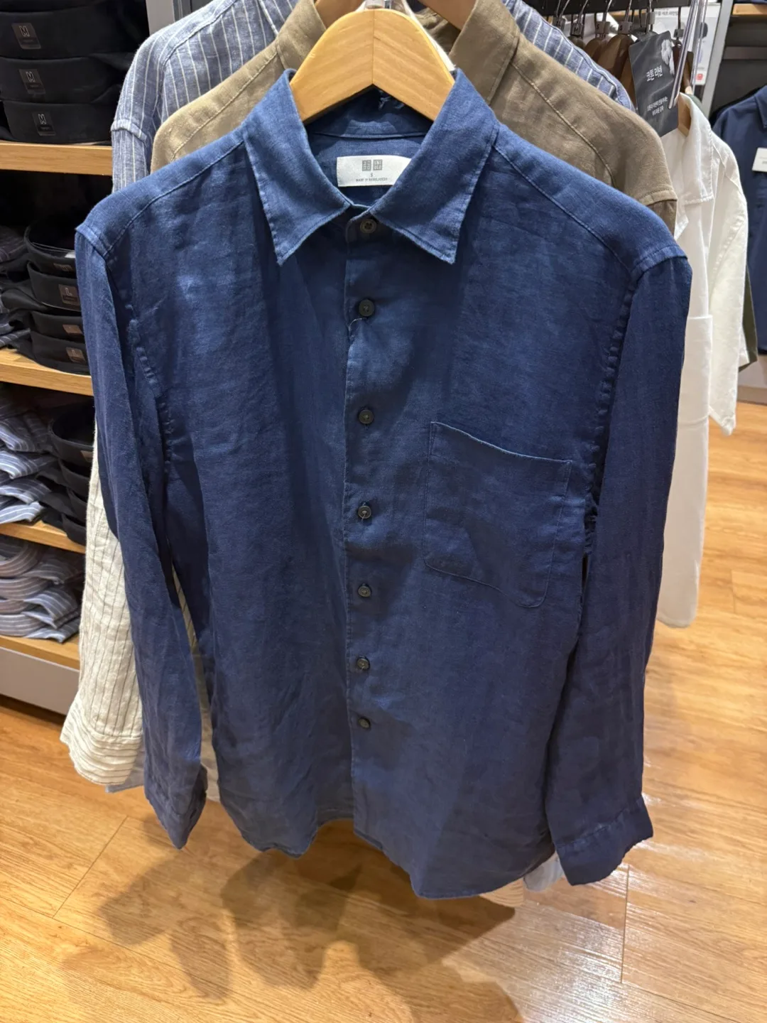 유니클로 린넨 셔츠 새상품