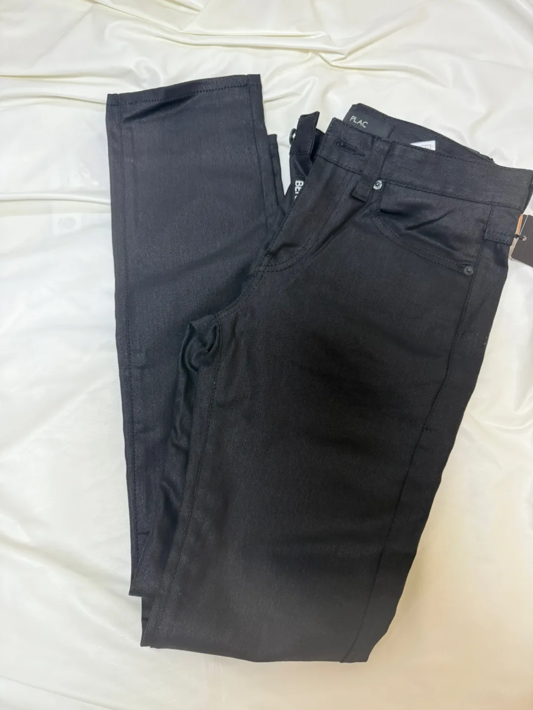 플랙 검은바지(광택)(새제품)