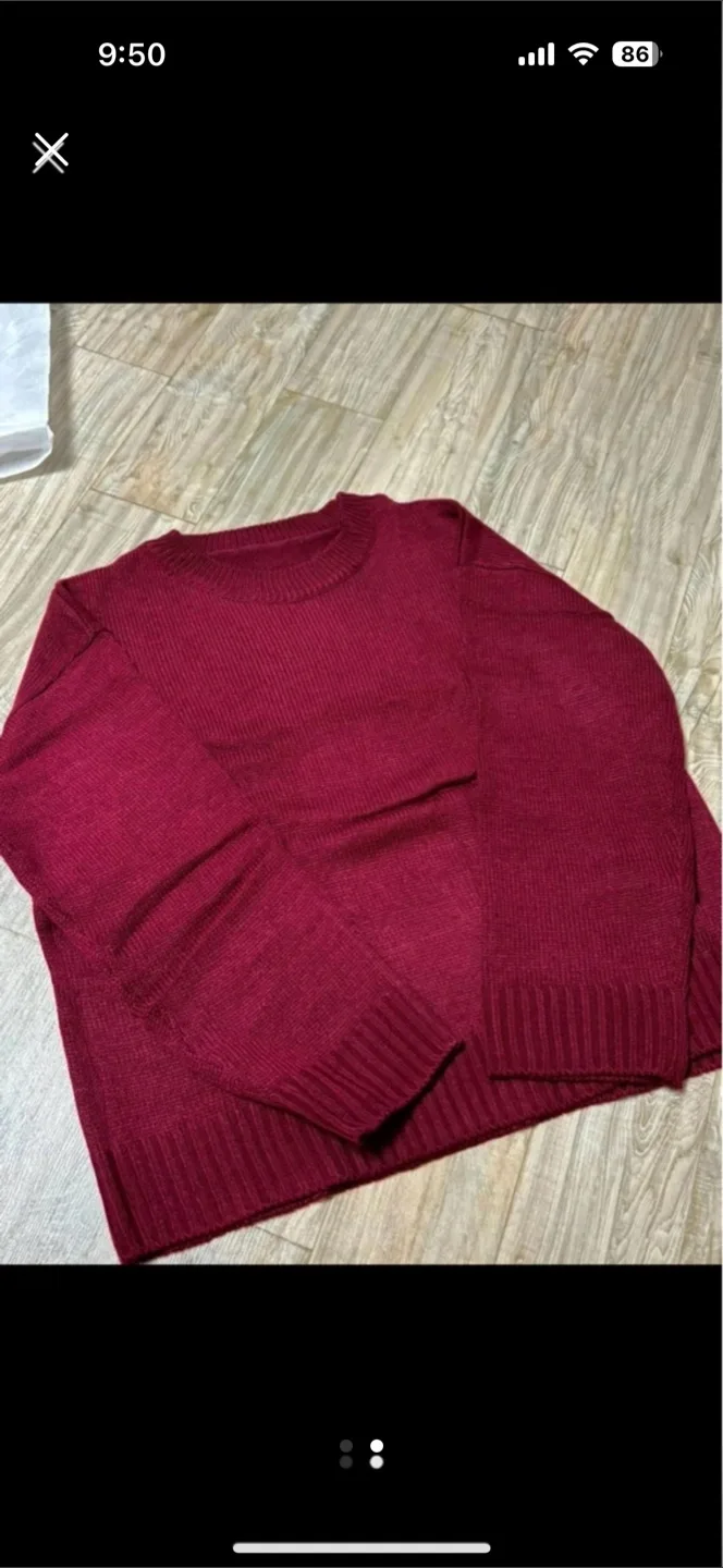 여자 버건디 색상 니트 새상품